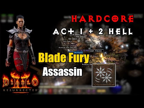 Hardcore Blade Fury Assassin SSF Playthrough Act 1 + 2 Hell - Diablo 2 Resurrected Xbox Series X