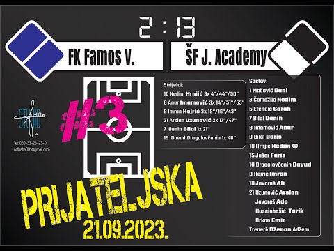 21.09.2023. FK Famos Vojkovići 2:13 ŠF J Academy