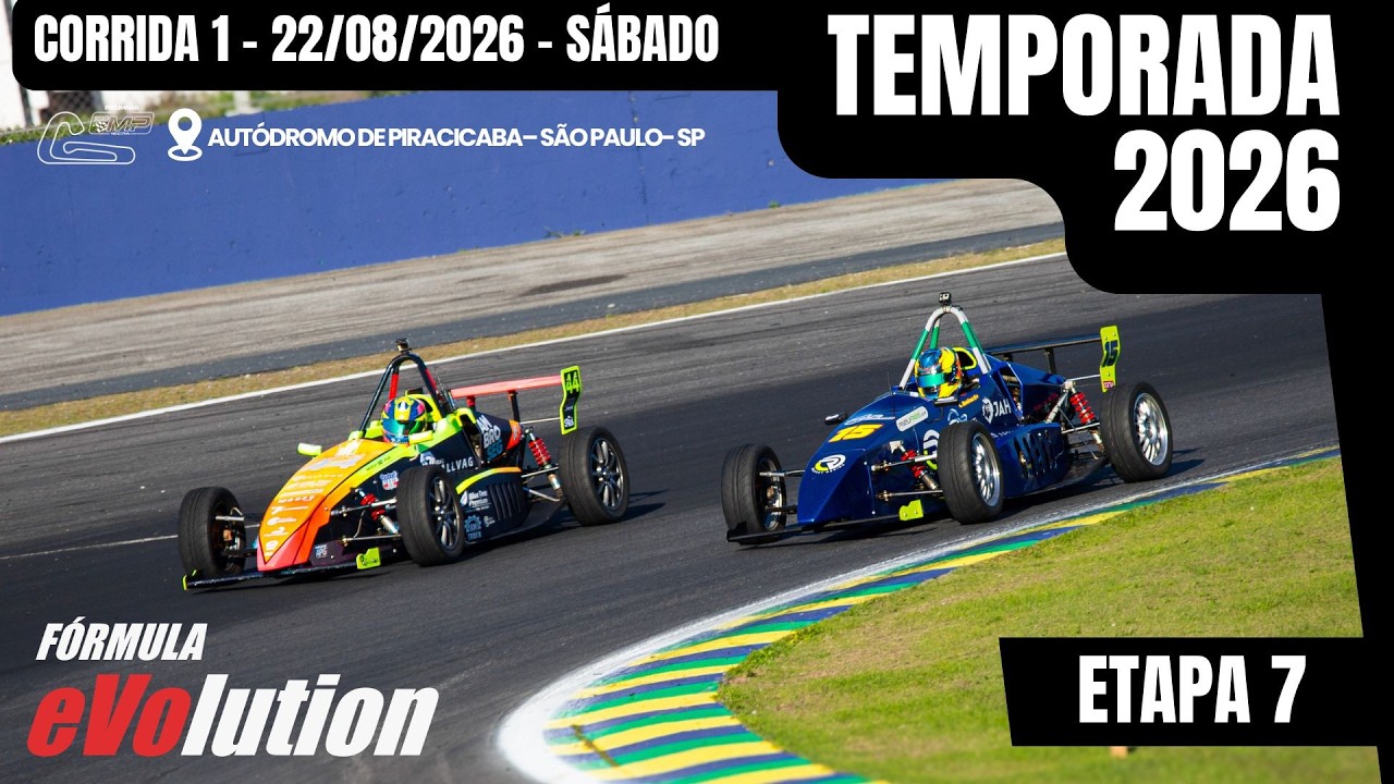 Etapa 7 - 2026 - FÓRMULA EVOLUTION - Corrida 1 - Piracicaba/ECPA - AO VIVO