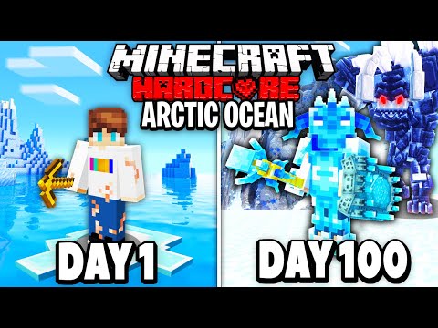 I Survived 100 Days in the ARCTIC OCEAN in Hardcore Minecraft...