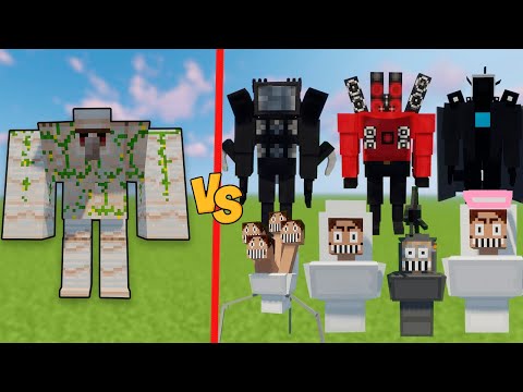 Mutant Iron Golem VS all Skibidi man's & Toilet in minecraft Java Edition.