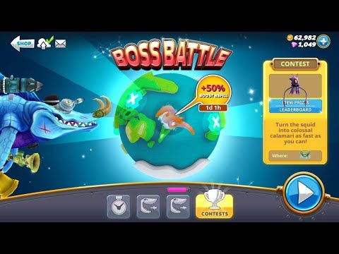 50% Boost Refill Colossal Squid Boss Battle Live Contest - Hungry Shark World