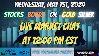 Live Market Chat for Wednesday,  May 1st, 2024 for #Stocks #Oil #Bonds #Gold and #Silver