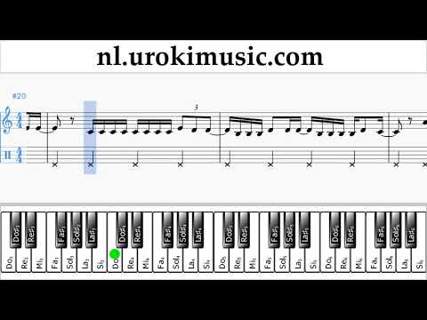 Piano Leren Spelen (rechter hand) Luis Fonsi, Demi Lovato - Échame La Culpa Tablatura Deel#2 um