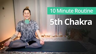 5TH CHAKRA Throat Chakra Healing Exercises | 10 Minute Daily Routines