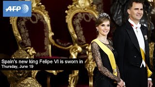 Spain's new king Felipe VI is sworn in - Thursday June 19, 2014