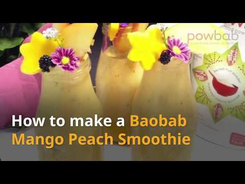 How to Make BAOBAB Mango Peach Smoothie - How to Use Baobab Powder