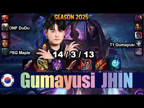 T1 Gumayusi JHIN vs SIVIR ADC - Patch 25.17 KR Ranked | lolrec