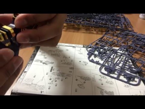 attaching the foot to the leg of Musha Gundam MK-II