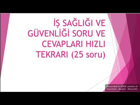 İŞ SAĞLIĞI VE GÜVENLİĞİ (İSG) HIZLI TEKRAR 25 SORU VE CEVAPLARI DİNLE KAZAN  ❗️(20.sorunun cevabı D)