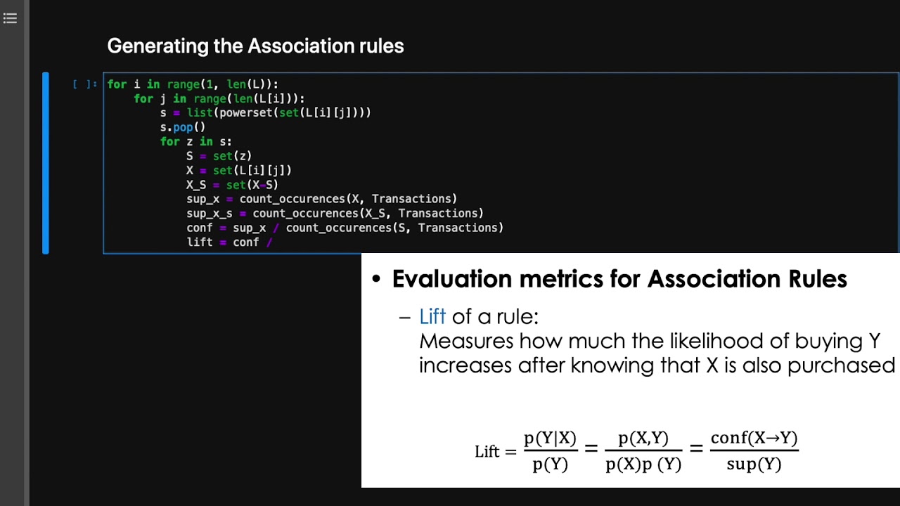 Tutorial 1: Part 3C: Coding the apriori algorithm in Python