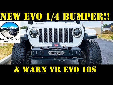NEW JL Wrangler & JT EVO MFG 1/4 Pounder Front Bumper & Warn Evo 10S Install