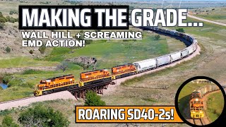 Rapid City, Pierre, and Eastern's PRC Sub -ROARING up Wall Hill- SD40-2s in Run 8!