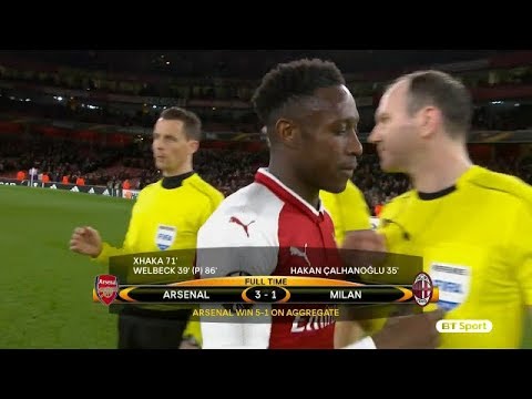 Arsenal 3-1 AC Milan (5-1 Aggregate) | Match Highlights & Goals | Danny Welbeck dive | Europa League