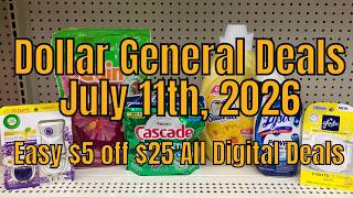 7/11/26 - Dollar General $5 off $25 Couponing Deals For Saturday