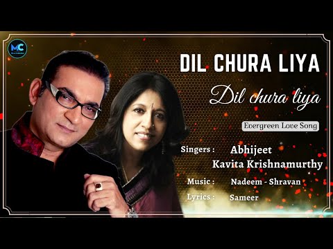 Dil Chura Liya (Lyrics) - Abhijeet, Kavita Krishnamurthy |Ajay Devgan,Neha Dhupia| 90s Hit Love Song