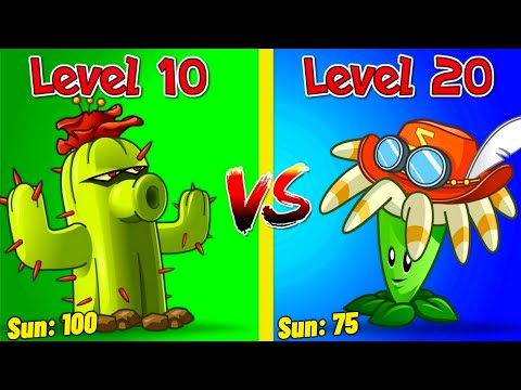 PVZ 2 Compare Cactus Lvl 10 vs Bloomerang Lvl 20 - Who Will Win ?