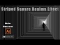 How To Make Striped Square Realms Effect Adobe Illustrator I Realms I Vector I Memon Graphic Academy