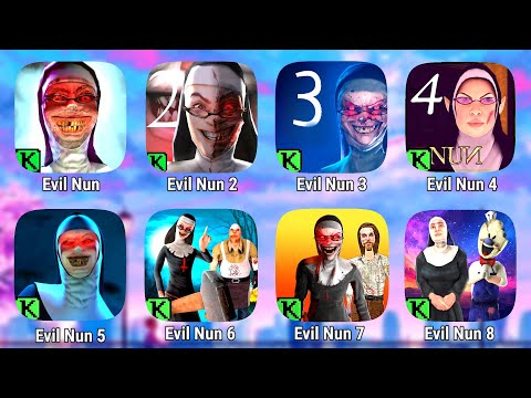 Evil Nun 1, 2, 3, 4, 5, 6, 7 & 8 Full Gameplay || Evil Nun 3 Gameplay | New Horror Game|Ice Scream 9