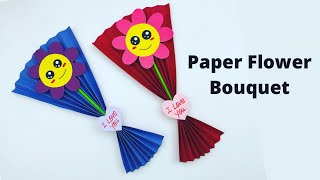 How To Make Paper Flower Bouquet For Kids / Mother