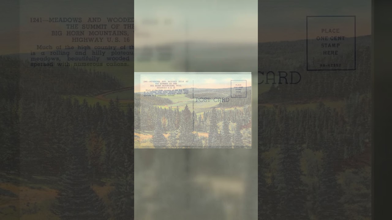 Sanborn Souvenir Co., Linen Postcard, Big Horn Mountains, WY, 1930s Video