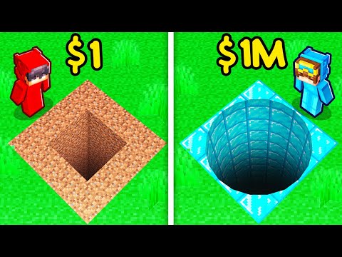Insane Minecraft Tunnel Build Battle: $1 vs $1,000,000