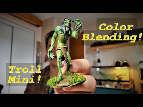 Painting a Troll Mini For Dungeons and Dragons Combat Encounters | Color Blending