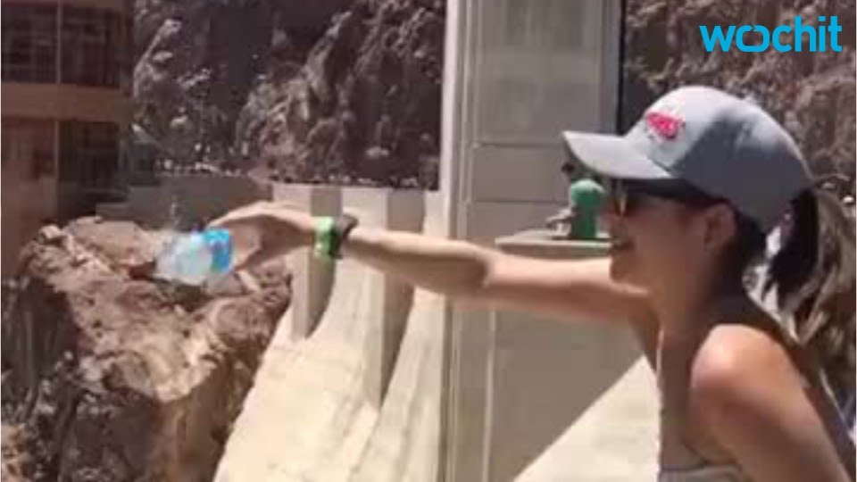 At The Hoover Dam Water Pours Up