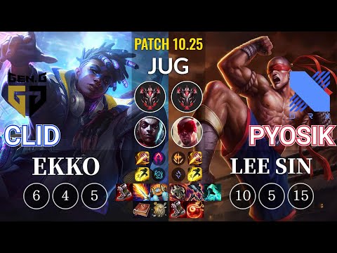GEN Clid Ekko vs DRX Pyosik Lee Sin Jungle - KR Patch 10.25