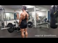 Straight leg deadlifts and bench over barbell rows