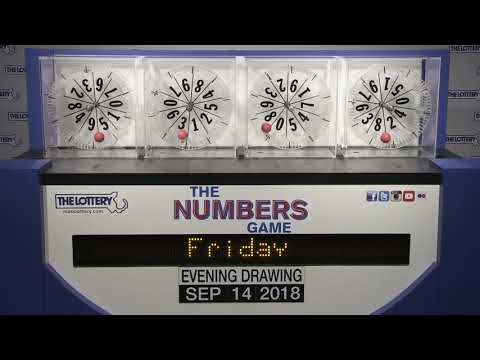 Evening Numbers Game Drawing: Friday, September 14, 2018