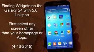 Galaxy S4 Finding Widgets with Lollipop 5.0