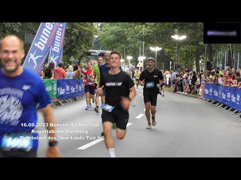 16.09.2023 Bunerts Lichterlauf Regattabahn Duisburg Zieleinlauf des 5km Laufs Teil 1