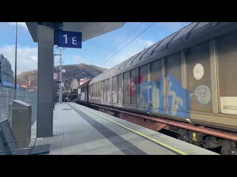 2 x 1144 mit gemischtem Güterzug in Kapfenberg / 26.02.2022