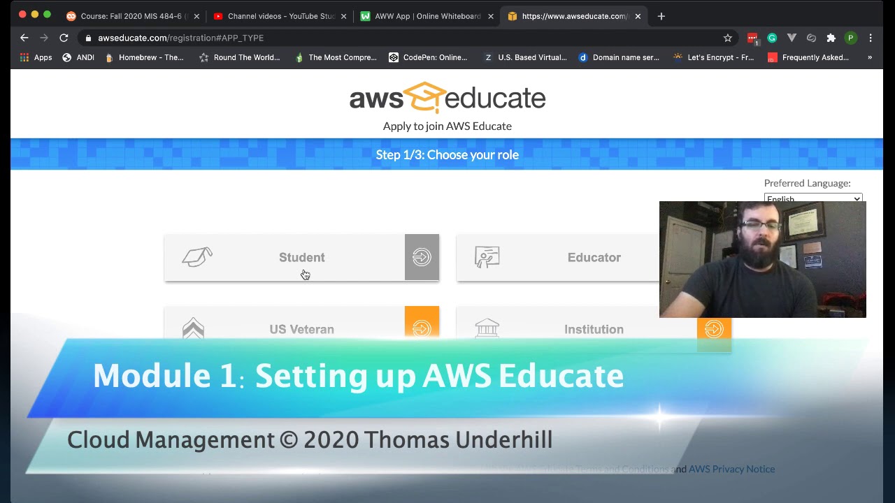 Cloud Management - AWS Educate Setup