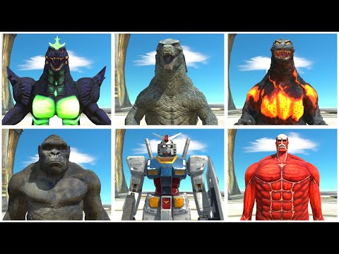 Godzilla 2014 + Super Godzilla + Godzilla Burning VS King Kong + Colossal Titan + Gundam RX-78