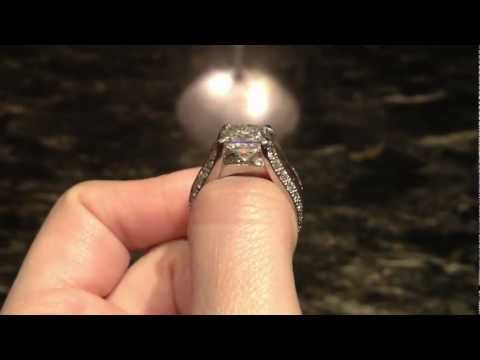 5.67 Ct (3.01 Center) H VS2 EGL Certified Princess Diamond Engagement Wedding Set in Platinum SZ6