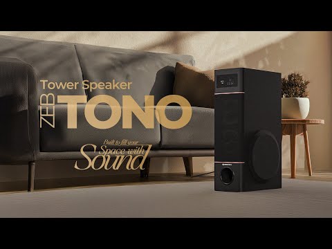 Zebronics Tono Tower Speaker | 50W Power, Deep Bass, RGB Lights, Karaoke Mic | Bluetooth 5.1