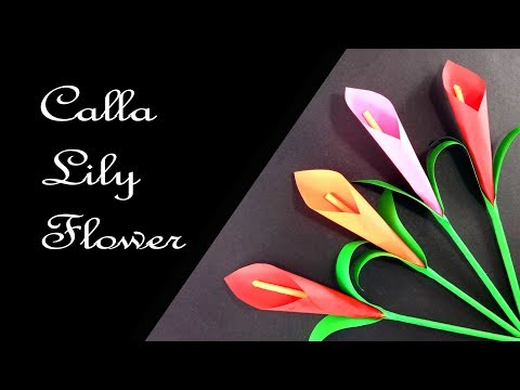 How to Make Calla Lily Paper Flower | Very Easy Origami Flower for Beginners !!! Video