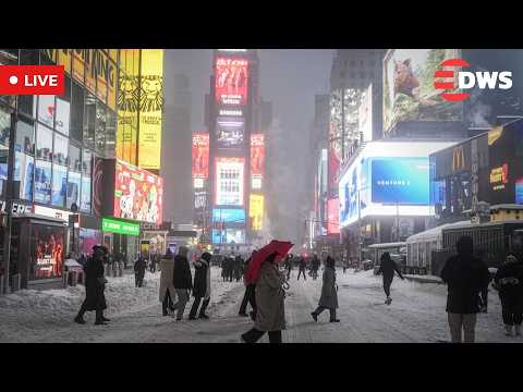 LIVE: Times Square Covered in Snow as Major Winter Storm Hits NYC | DWS News | AL14