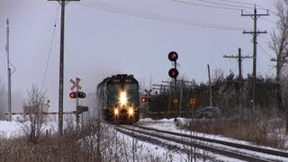 preview picture of video 'FOUR LOCOS! The Canadian at Brechin (16FEB2013)'