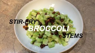 Easy Stir-fry Broccoli Stems with Peanuts