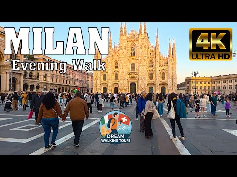 Milan 🇮🇹 Evening Walking Tour 4k Ultra HD - October 2025