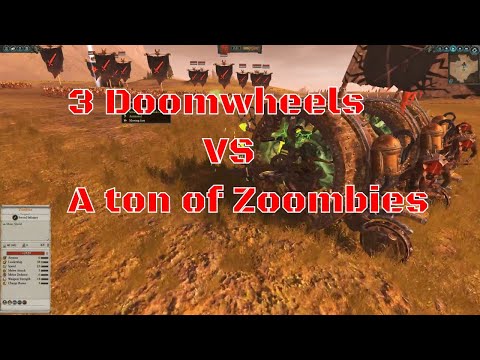 Total War  WARHAMMER II | 3 Doomwheels VS A truck load of Zoombies