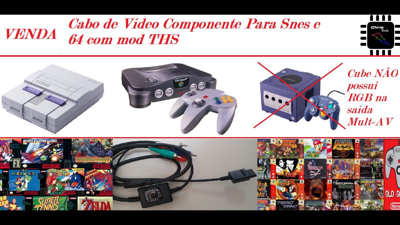 Vídeo Componente para Snes e 64 com o pré mod THS