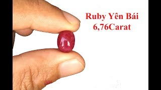 Đá Ruby Tự Nhiên Yên Bái 6,76Carat, Ép Vỉ Kiểm Định