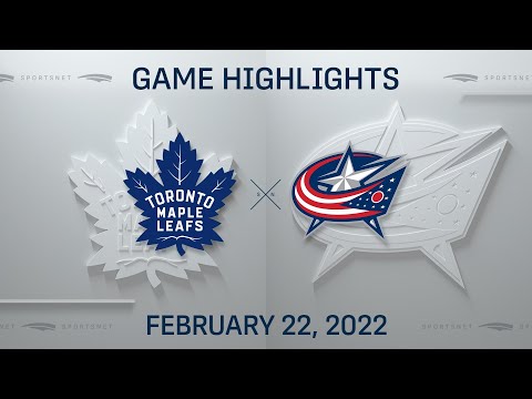 NHL Highlights | Maple Leafs vs. Blue Jackets - Feb. 22, 2022
