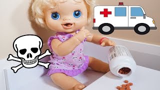 BABY ALIVE Emily Goes To Hospital Because She Snuck Into The Medicine!