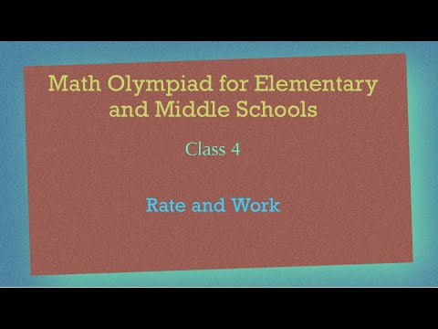 MOEMS Preparation Class 4: Rate and Work
