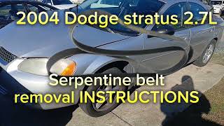 2004 Dodge stratus 2.7L Serpentine belt removal INSTRUCTIONS and tips